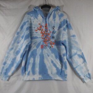 Artist Union Clothing Co. Women's Blue/Pink Tie Dyed Y2K Casual Hoodie Size M
